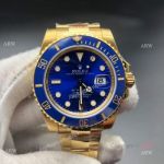 Noob Factory V11 Yellow Gold Rolex Submariner Watch 41mm in Blue Dial / Super Clone Noob V11 Rolex Watch